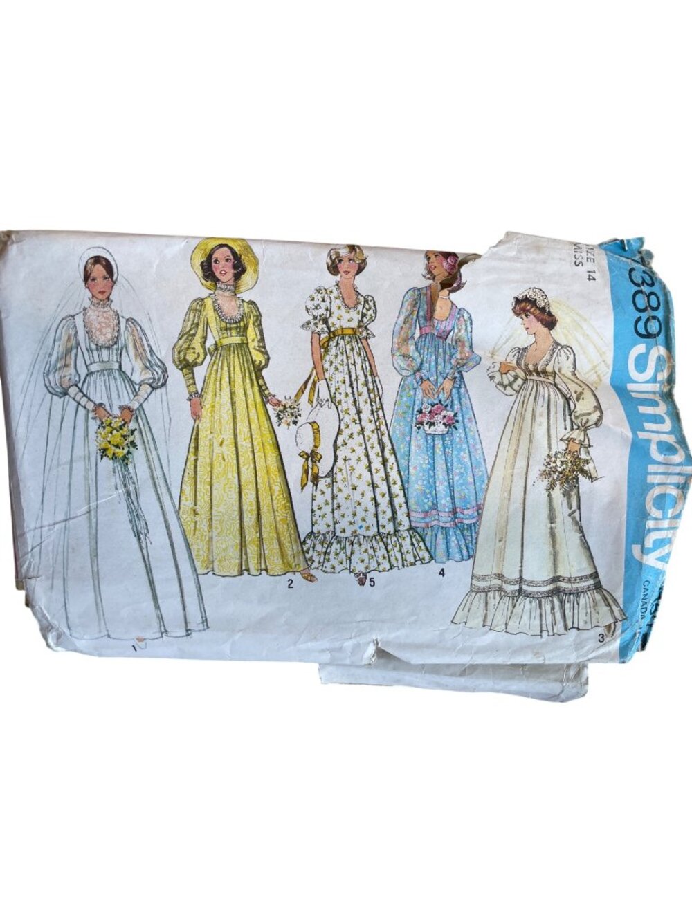 Vintage 70s Simplicity 7389 Pattern Size 14 Misses Bridal & Bridesmaid Dress CUT